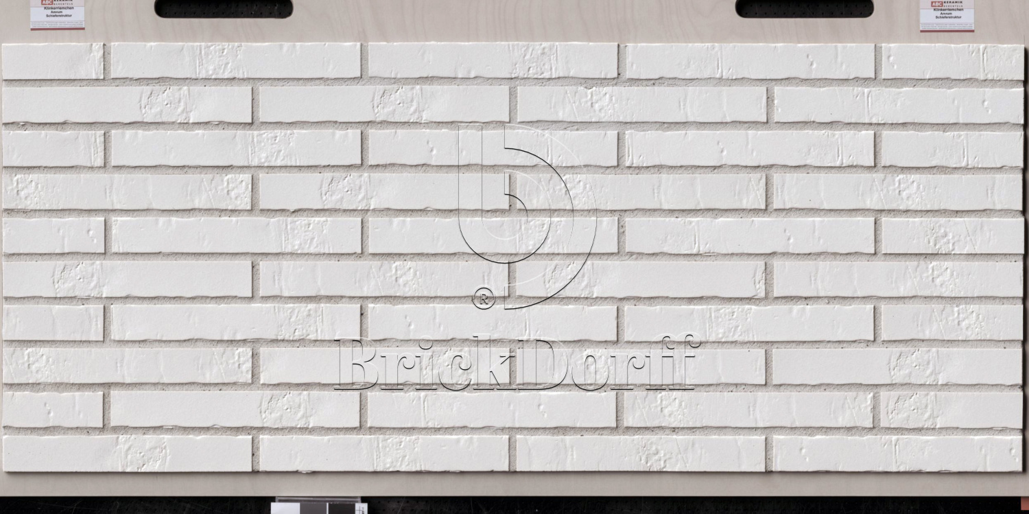 Amrum Schieferstruktur, 365*52*10 мм Langformat Белая клинкерная фасадная плитка под кирпич ригельная  ABC