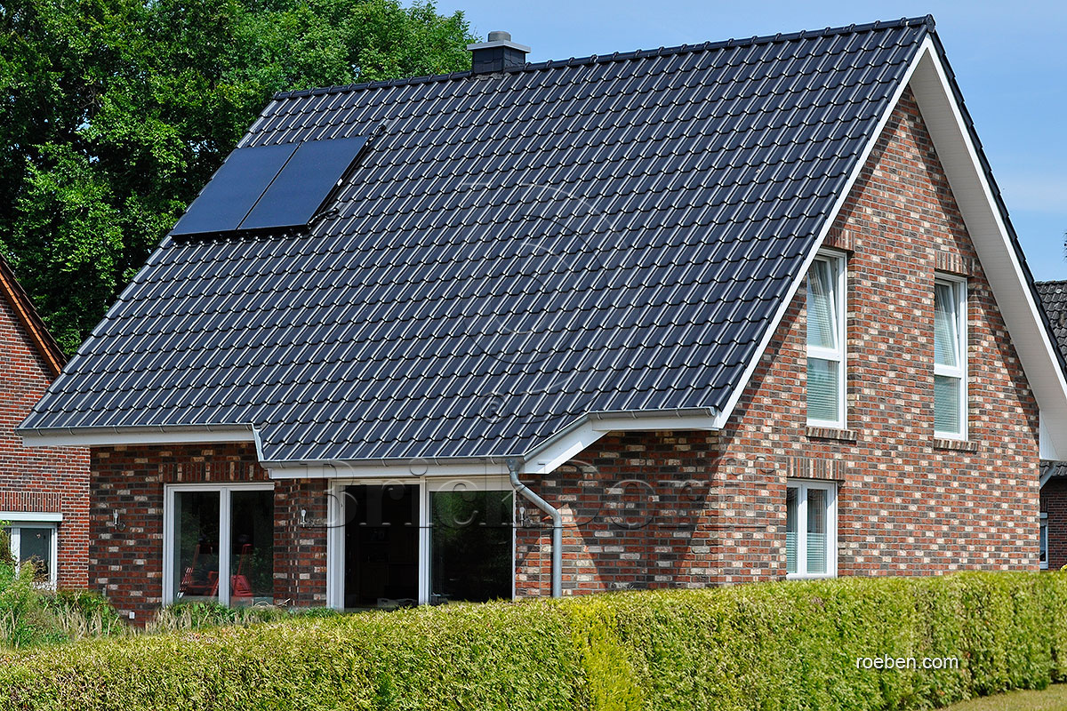 Керамическая черепица рядовая Roben FLANDERNplus антрацит ангоб