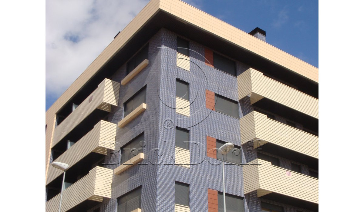 Hellblau 340 голубая, 240*71*10 мм, Глазурованная клинкерная фасадная плитка под кирпич ABC