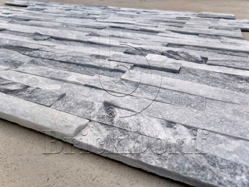 Кварцит бело-серый 1308g 600*150*10-20 мм, натуральный камень для интерьера и фасада BD