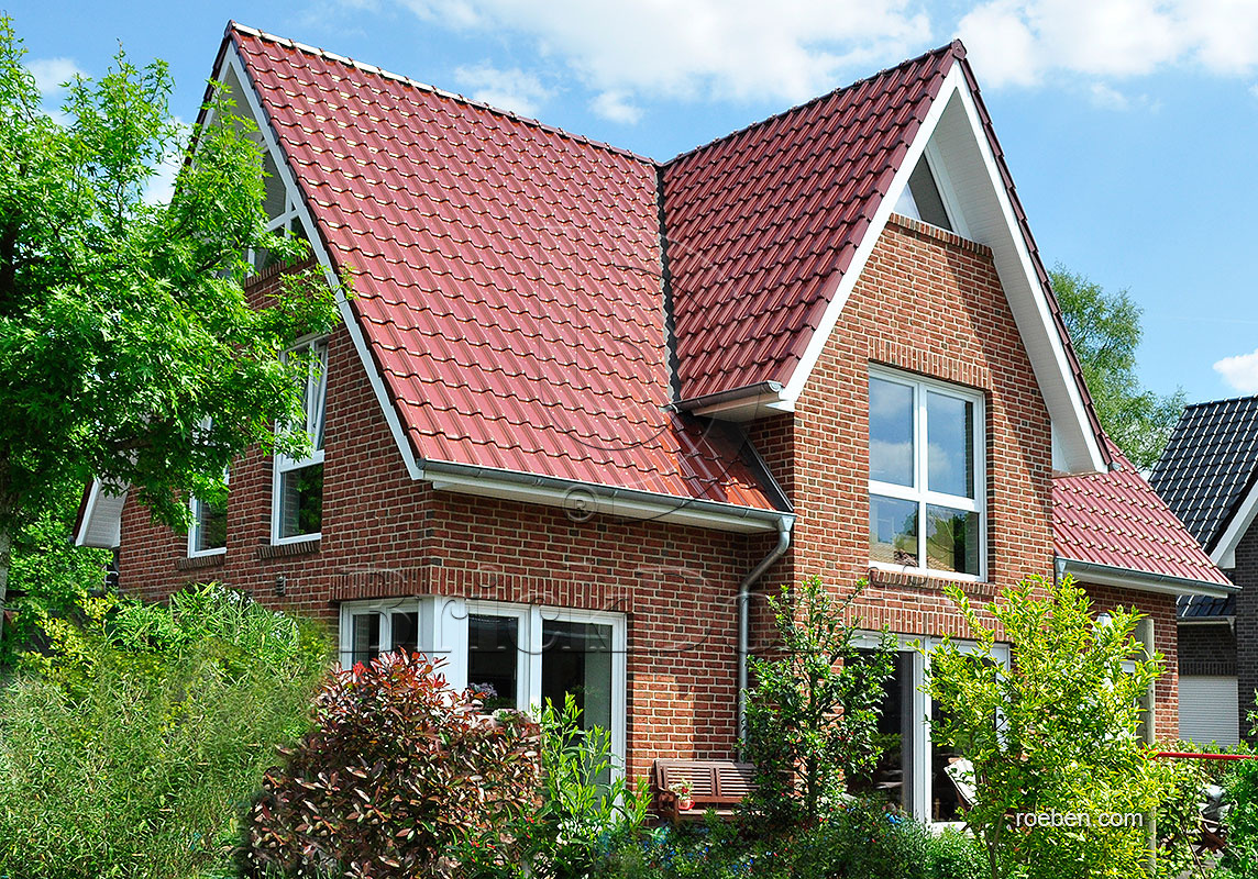 Керамическая черепица рядовая Roben FLANDERNplus кайенский глянцевый ангоб