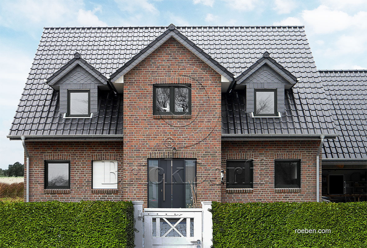 Керамическая черепица рядовая Roben LUGANO базальт ангоб