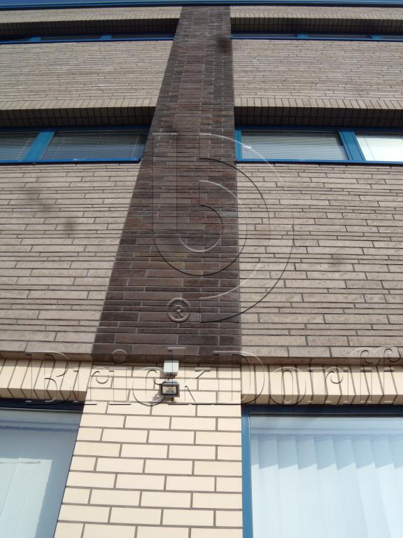 Клинкерная фасадная плитка облицовочная под кирпич Stroeher (Штроер) Zeitlos 237 austerrauch рельефная, 400*71*14 мм