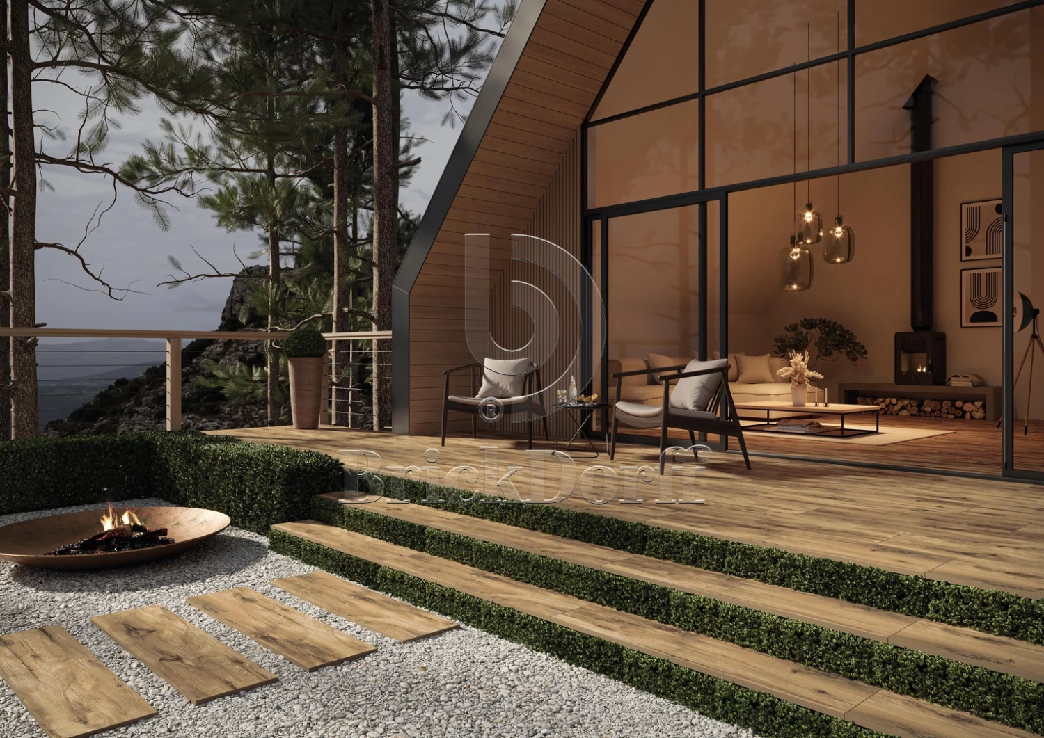 Rustland Naturale Gres 295*1195*20 мм тротуарная плитка уличная, противоскользящая, керамогранитная Paradyz