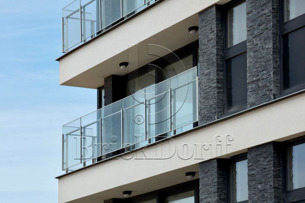 Сланец Черный-018 600*150*10-20 мм, натуральный камень для фасада и интерьера BD