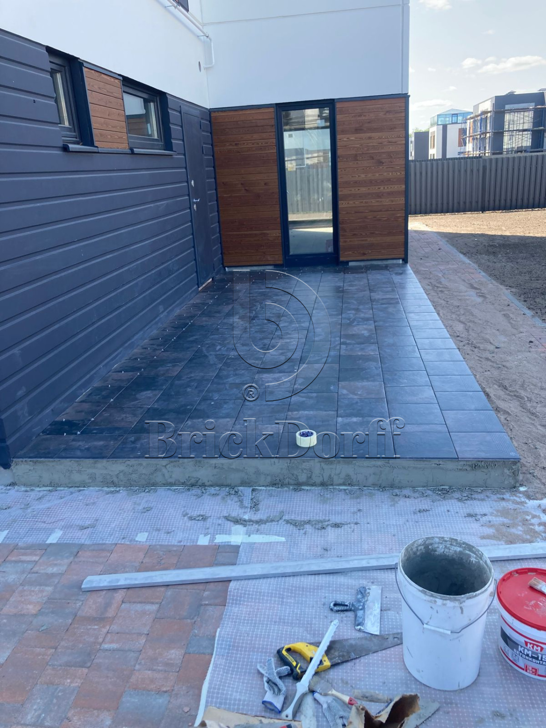 Scandiano Brown клинкерная ступень с насечками противоскользящая 300x300x11 мм