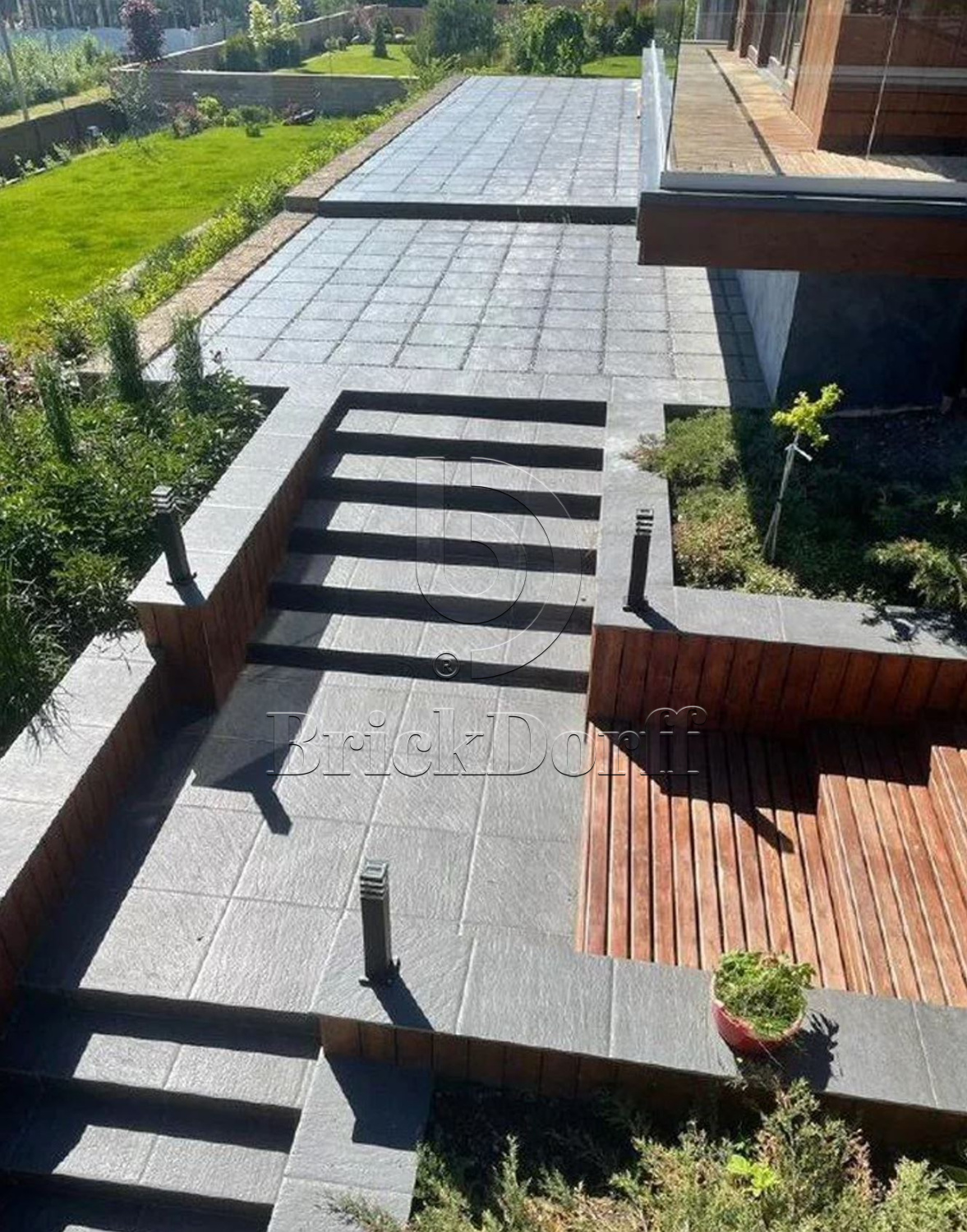 Тротуарная плитка Серая. Cliff Grigio 60 LASTRA 20mm / Клиф Гриджио 60 Ластра 20 мм 600х600х20мм