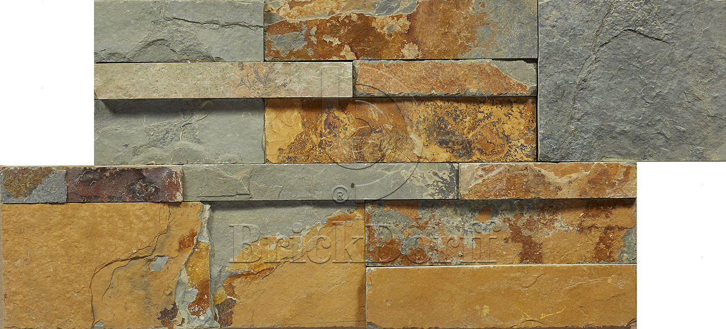 Сланец Цветной 350*180*10\12 мм, натуральный камень для фасада и интерьера BD