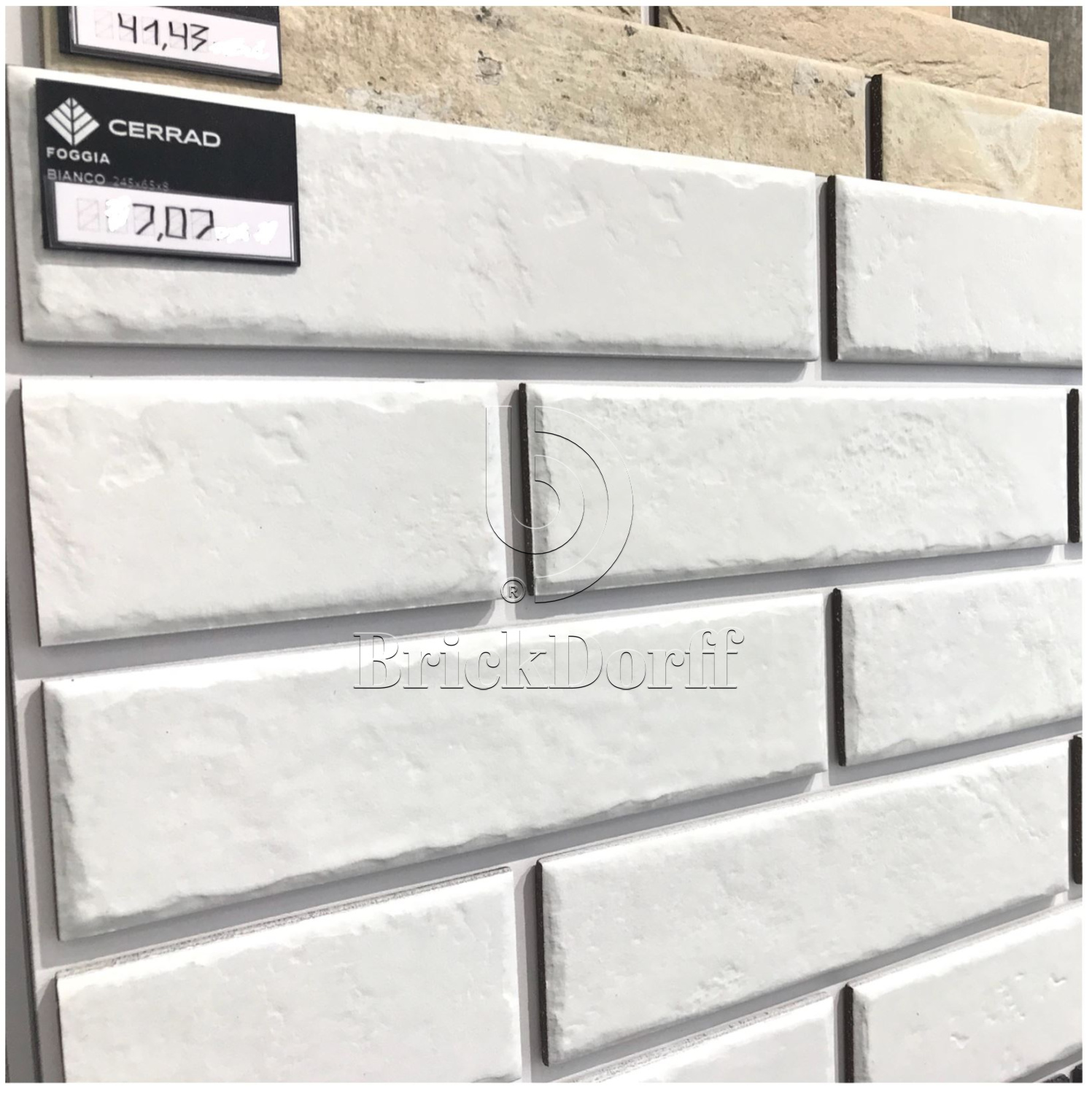 Фасадная и Интерьерная клинкерная плитка под кирпич Cerrad Foggia bianco 245*65*8 мм