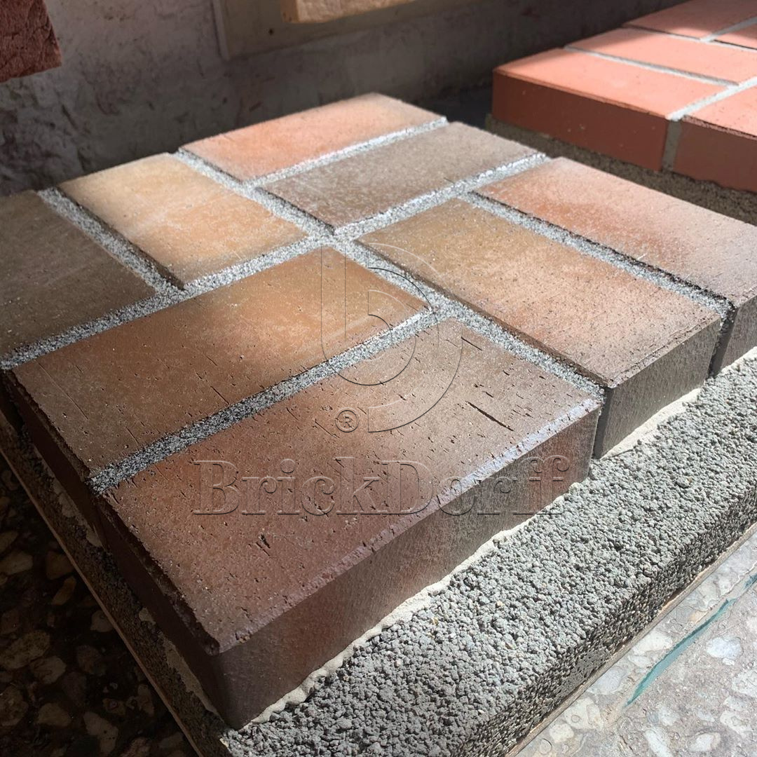 Тротуарная плитка / брусчатка Клинкерная ЛСР красный флэшинг "Ноттингем" 200*100*50 мм