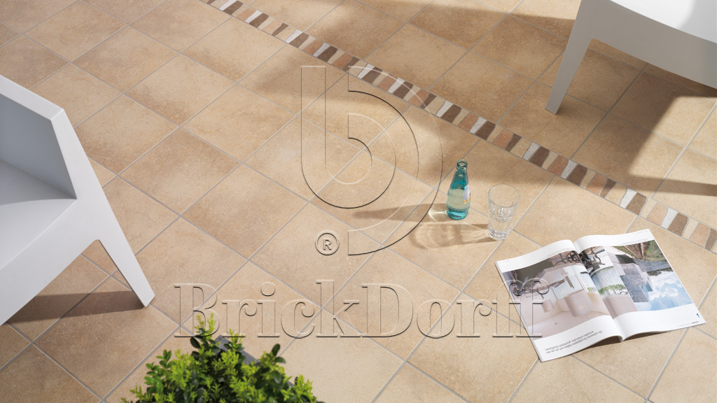 Клинкерная ступень флорентинер противоскользящая плитка Stroeher KERAPLATTE AERA 725 faveo 340*240*12 мм