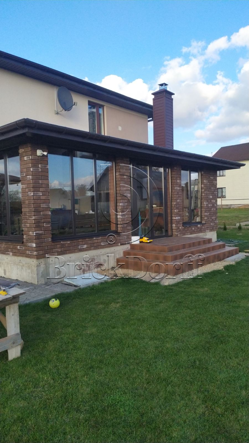 4 Византийский кирпич 225х65х15 мм, декоративный камень для фасада и интерьера Petra