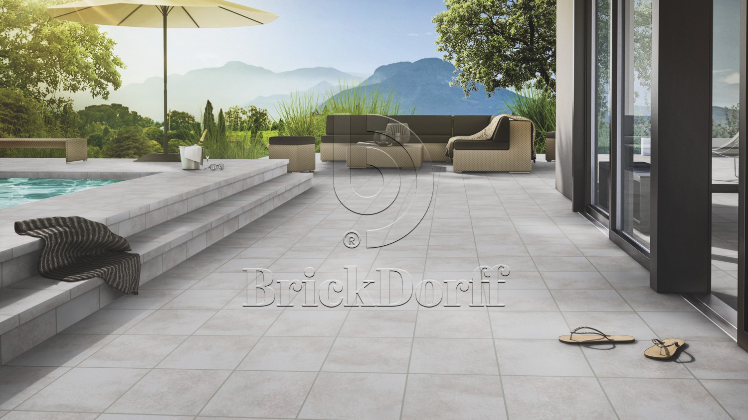 Клинкерная Плитка напольная противоскользящая Stroeher KERAPLATTE AERA T 705 betone 594*294*10 мм