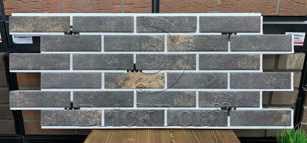 Metal Dark фасадная термопанель из пенополистирола ППС 100 мм с клинкерной плиткой