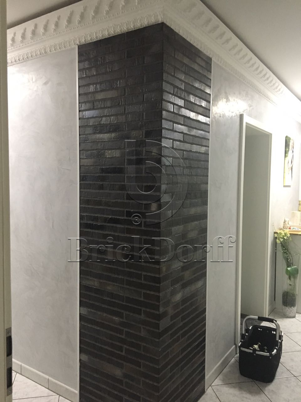 RIEGEL 50 453-siber-schwarz, 490*40*14мм Stroeher Клинкерная фасадная плитка под кирпич ригельная Langformat