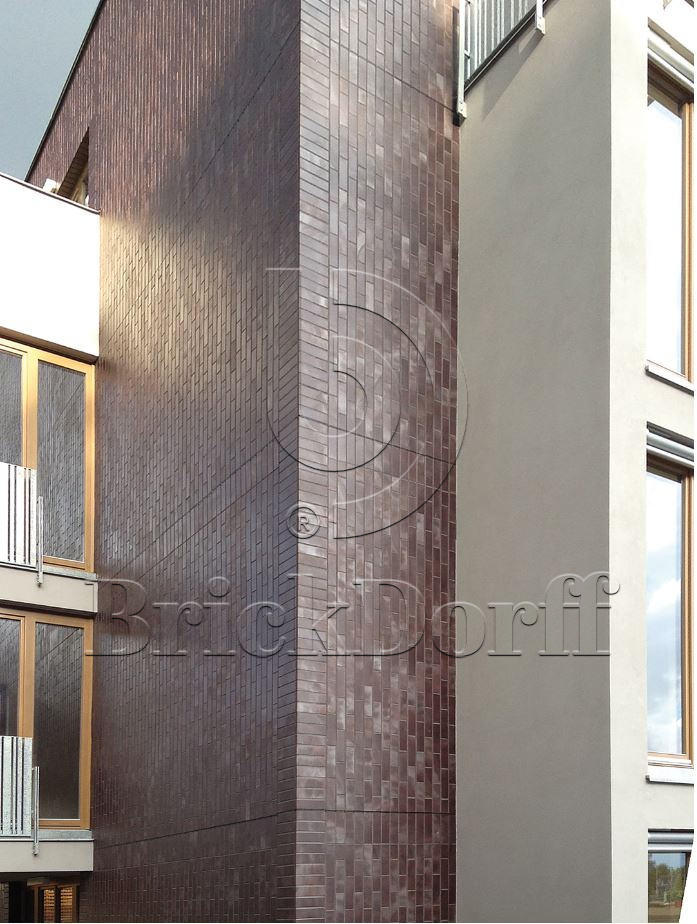 Ласточкин хвост Клинкерная фасадная плитка облицовочная ABC Aubergine 240*71*14 мм