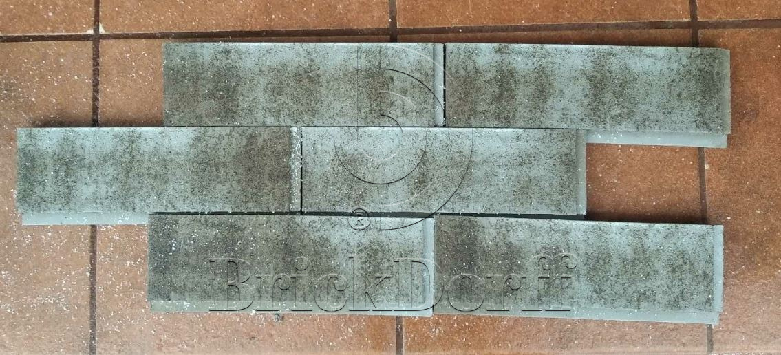 Серо-зеленая Клинкерная Плитка для Вентилируемых фасадов без расшивки шва 283*85/100*22 мм