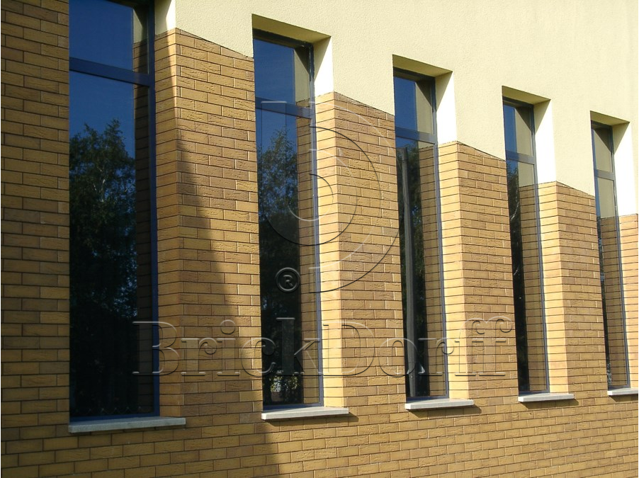 Клинкерная фасадная плитка облицовочная под кирпич Stroeher (Штроер) Keraprotect 405 amsterdam рельефная NF11, 240*71*11 мм