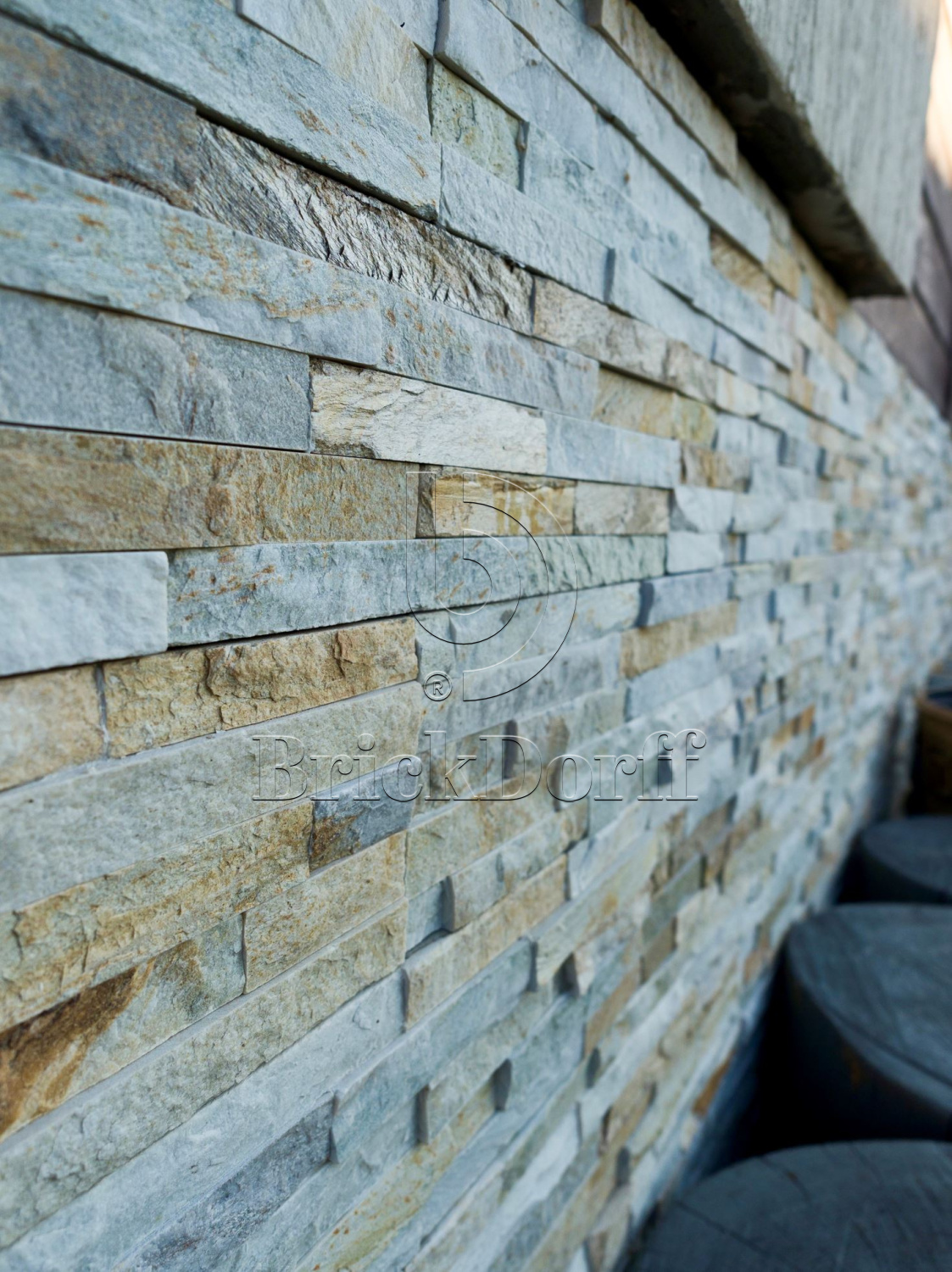 Сланец Бежевый-014 600*150*10-20 мм, натуральный камень для фасада и интерьера BD