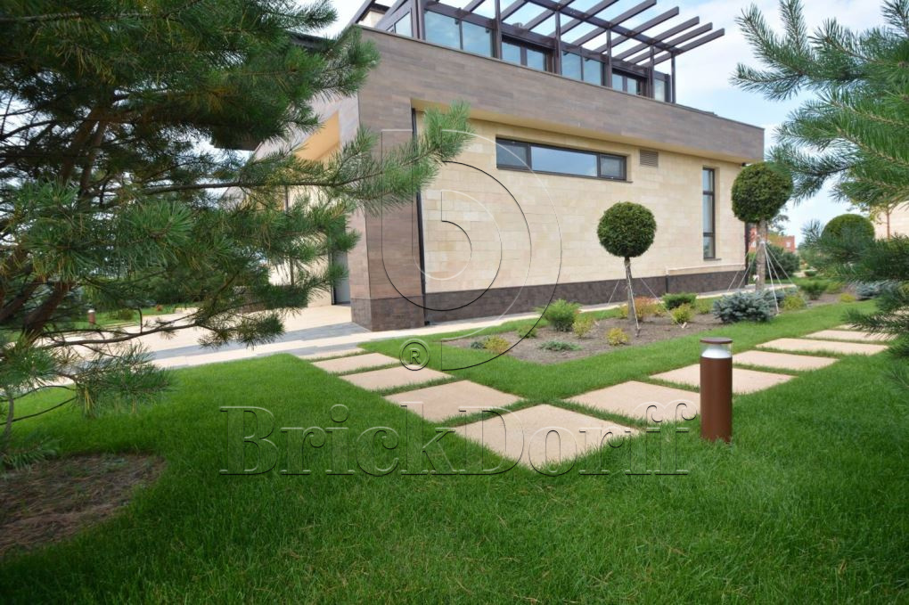 Фасадная облицовочная декоративная плитка травертин-касса 01