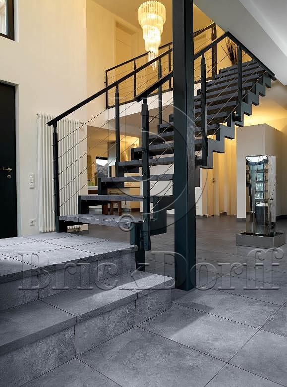 Клинкерная ступень флорентинер противоскользящая плитка EURAMIC CAVAR 543 fosco 340*294*10 мм