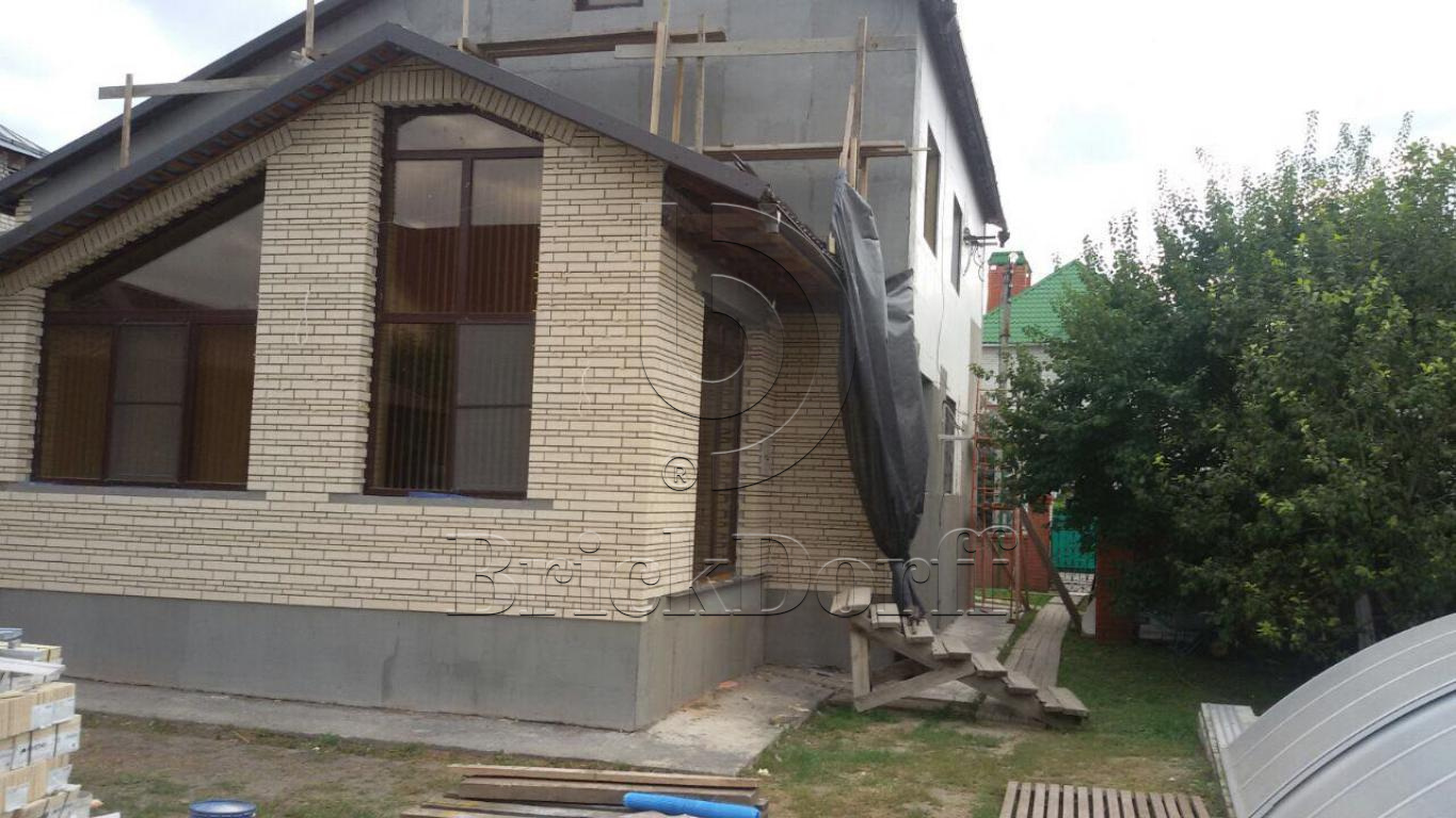 Клинкерная фасадная плитка облицовочная под кирпич Stroeher (Штроер) Zeitlos 351 kalkbrand рельефная, 400*35*14 мм