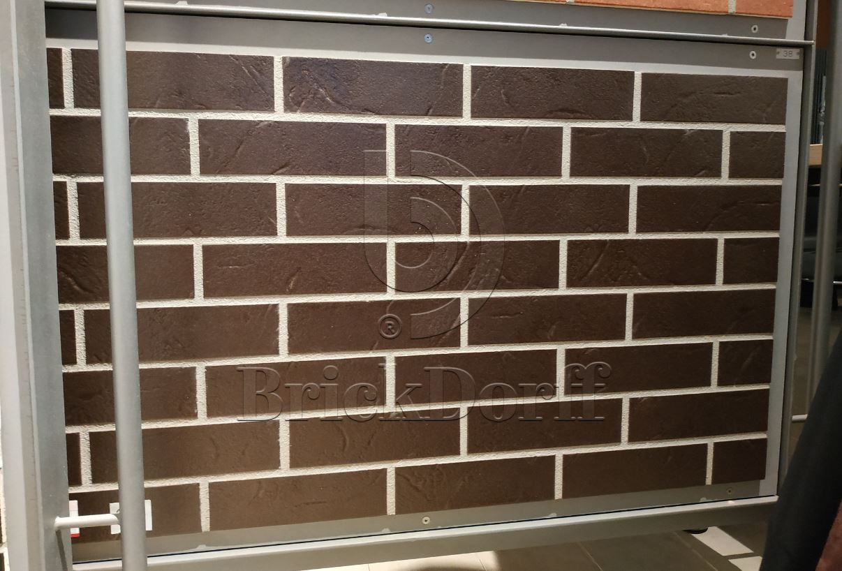 Ласточкин хвост Клинкерная фасадная плитка облицовочная ABC Braun 240*71*14 мм