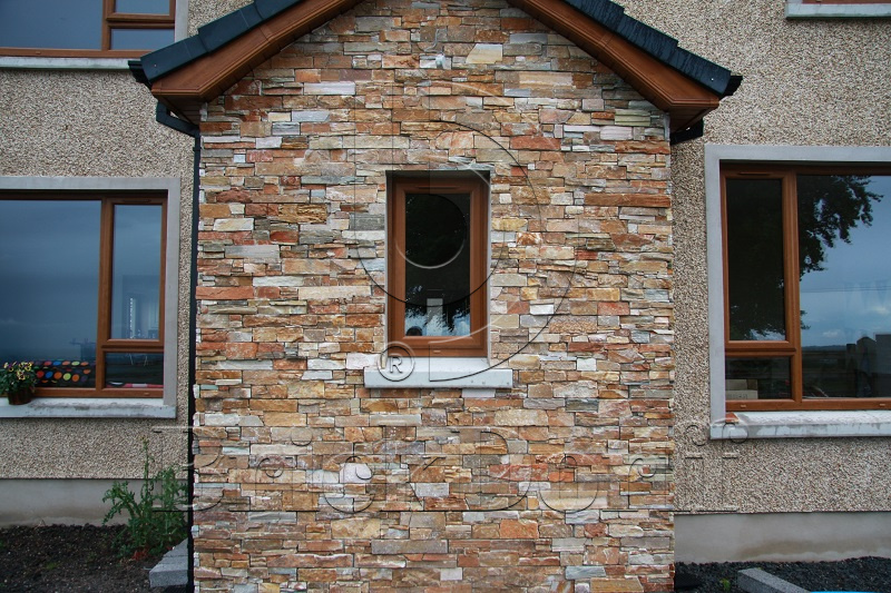 Камень грубый кварцит бежевый 550*200*20\40 мм, натуральный камень для фасада и интерьера BD