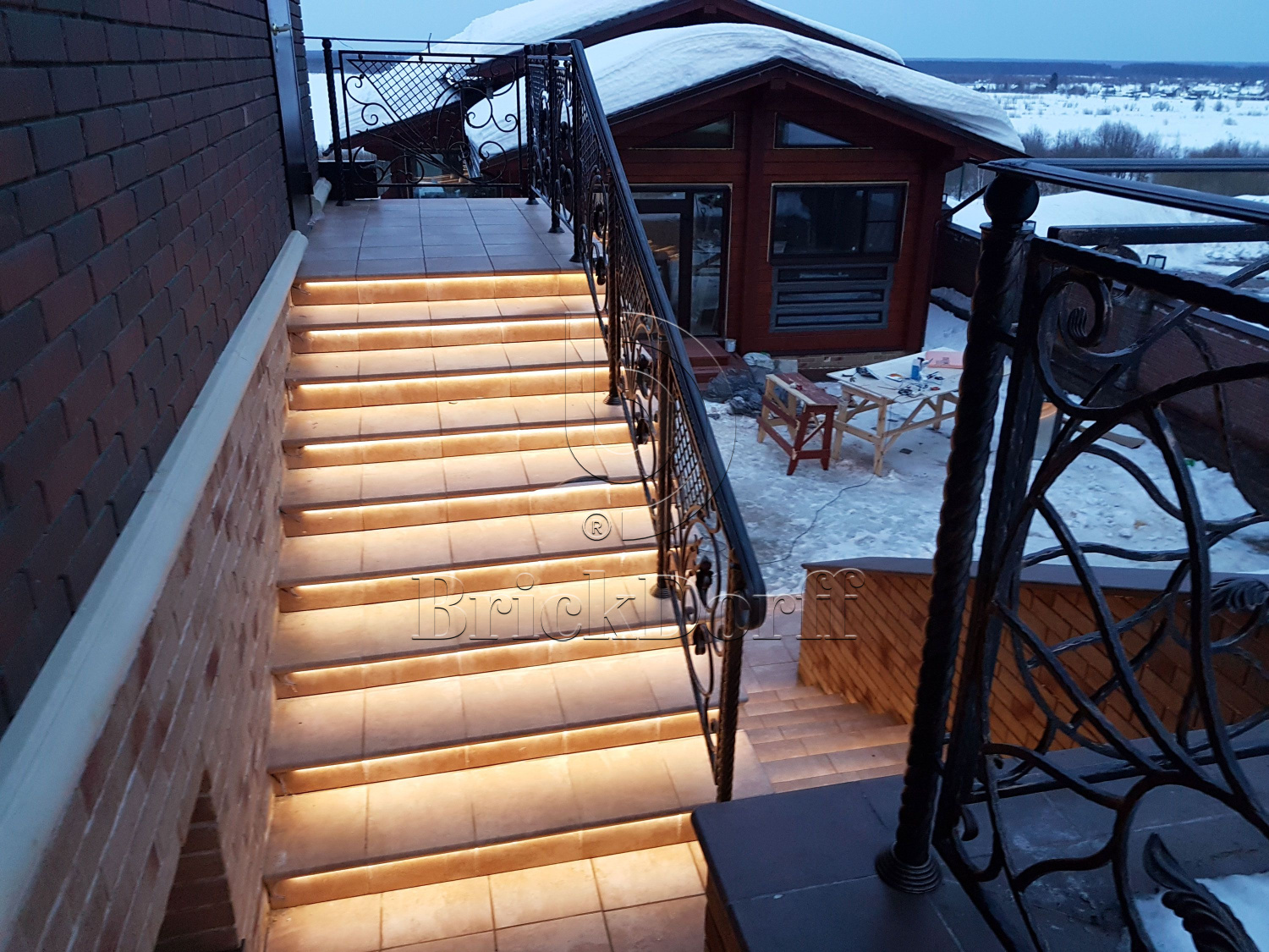 Клинкерная ступень Флорентинер противоскользящая плитка ATRIUM WK31150 Cotto 310*320*9,5 мм Westerwalder Klinker