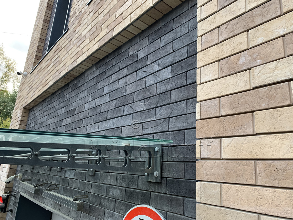 Борн-2 Плитка под кирпич для навесного вент фасада без расшивки шва  250X65X24 мм искусственный камень