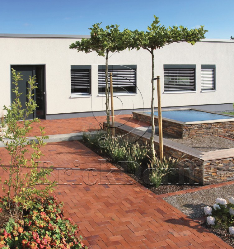 Тротуарная плитка / брусчатка Клинкерная ABC Carbo (Карбо) (rot-bunt-Kohlebrand), 240*118*52 мм