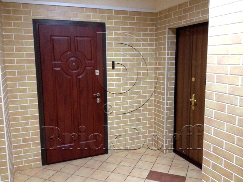 Клинкерная фасадная плитка облицовочная под кирпич Stroeher (Штроер) Keravette Shine 834 giallo рельефная NF8, 240*71*8 мм