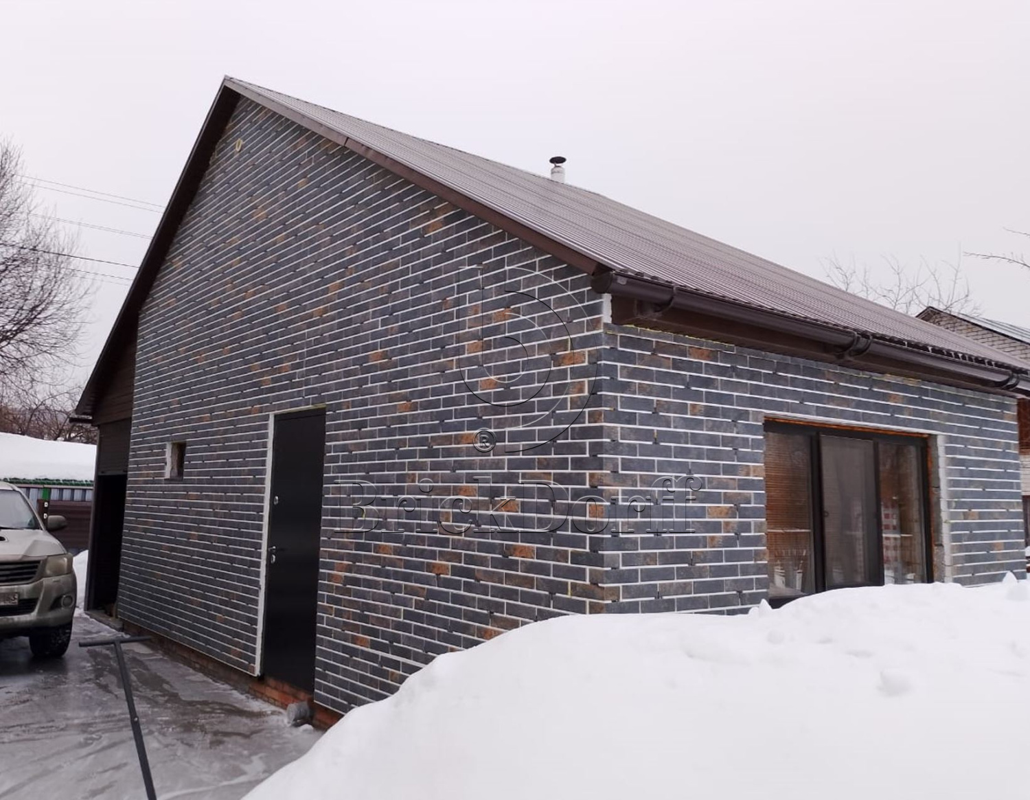 Metal Dark фасадная термопанель из пенополиуретана ППУ 65 мм