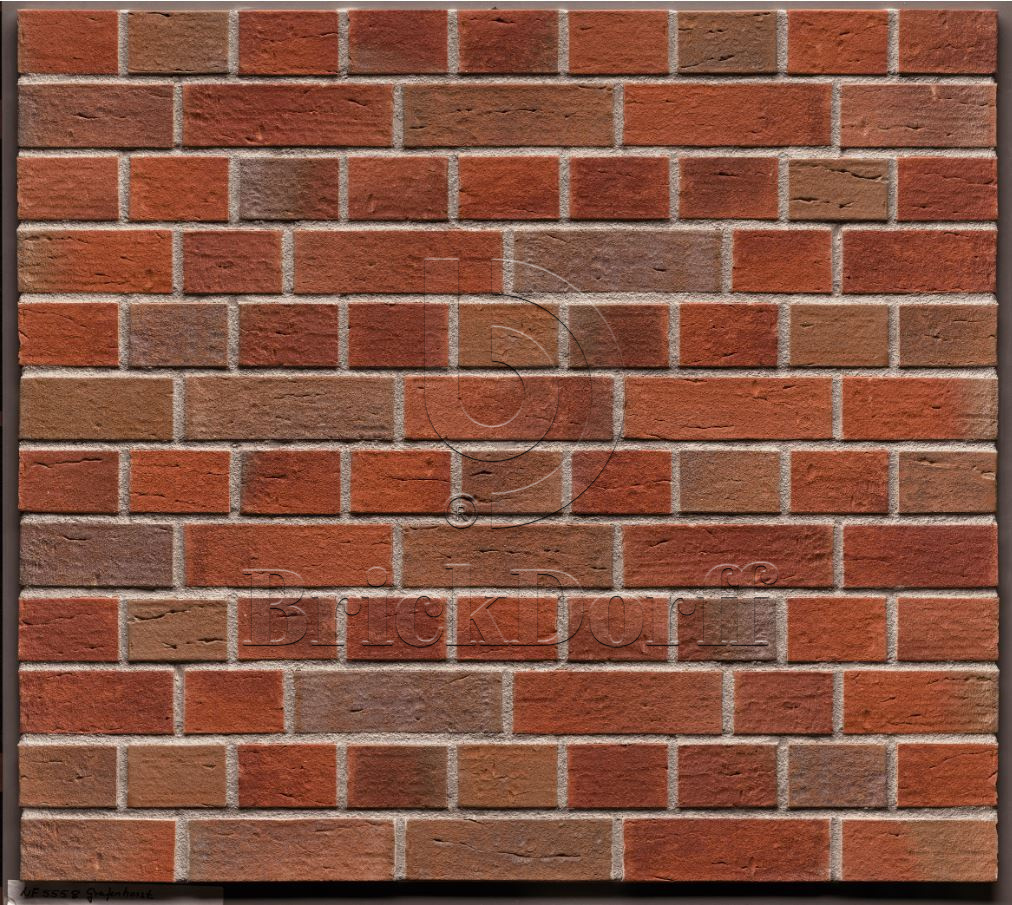 Кирпич облицовочный Клинкерный ABC 5558 Gravenhorster rot-bunt wasserstrich 55NF 240*71*55 мм