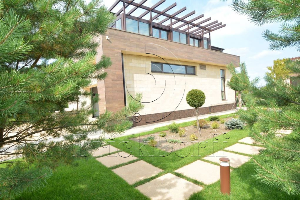 Фасадная облицовочная декоративная плитка травертин-касса 01