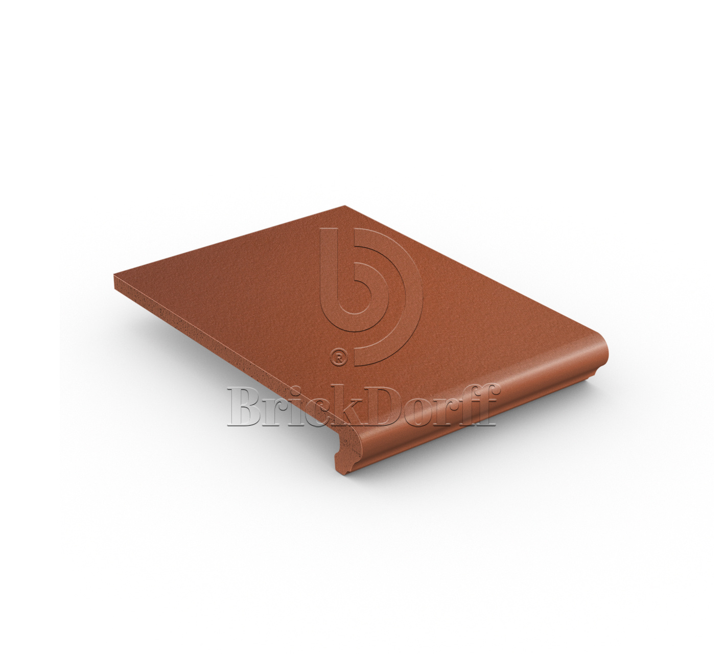 Клинкерная ступень флорентинер противоскользящая плитка Stroeher KERAPLATTE TERRA 215 patrician red 340*240*12 мм