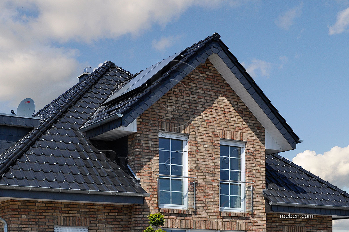 Керамическая черепица рядовая Roben MONZAplus черно-коричневый глазурь