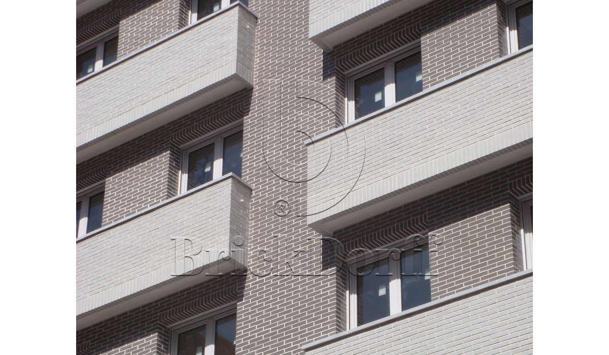 Фасадная Термопанель из Пенополиуретана ППУ 40 мм с Клинкерной Глазурованной плиткой Dunkelgrau 380, 240*71*10 мм