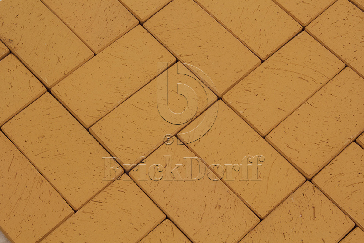 Клинкерная тротуарная плитка - брусчатка Lode DZINTRA  темно-желтый 200х100х52 мм