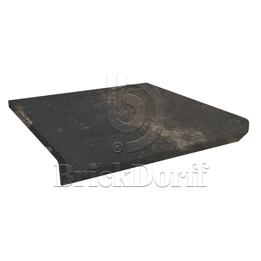 Клинкерная ступень флорентинер Scandiano Brown противоскользящая с капиносом, коричневый 330x300x11 мм