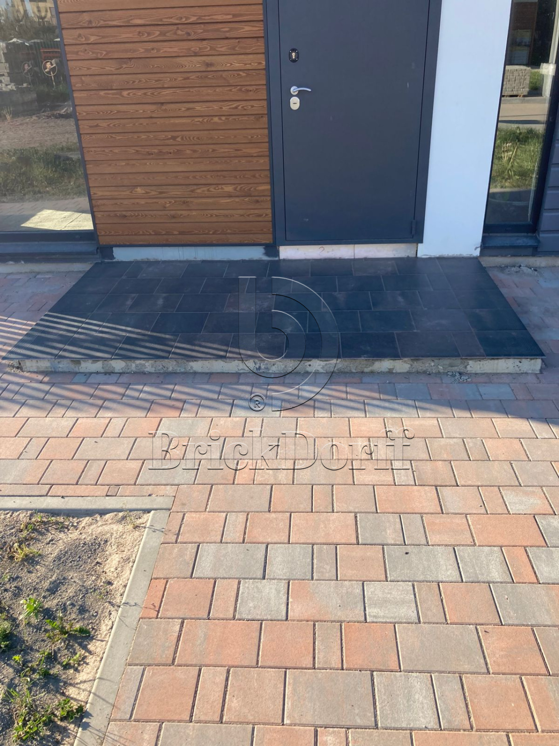 Scandiano Brown клинкерная ступень с насечками противоскользящая 300x300x11 мм