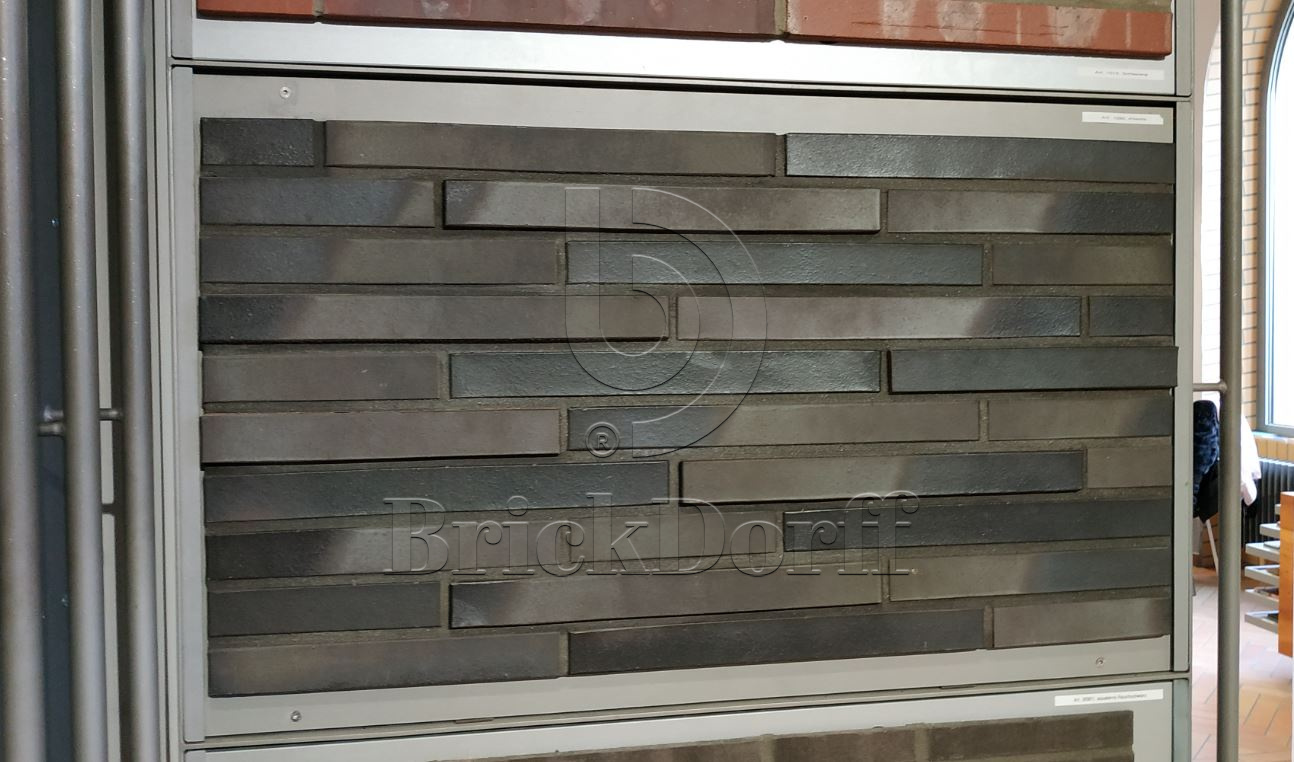 Кирпич облицовочный Клинкерный ригельный Langformat ABC 1030 Atlantis anthrazit-grau glatt DF 365*115*52 мм