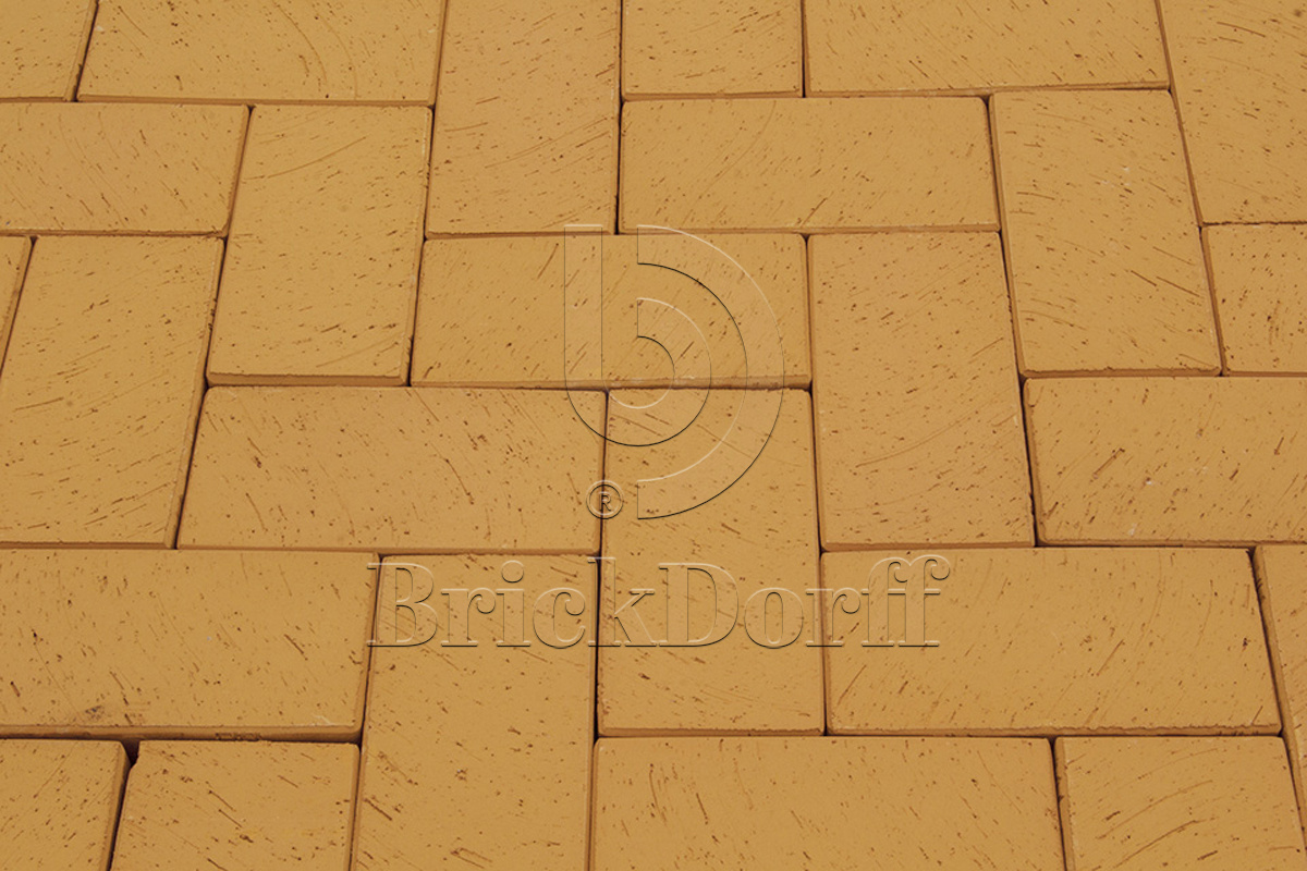 Клинкерная тротуарная плитка - брусчатка Lode DZINTRA  темно-желтый 200х100х52 мм