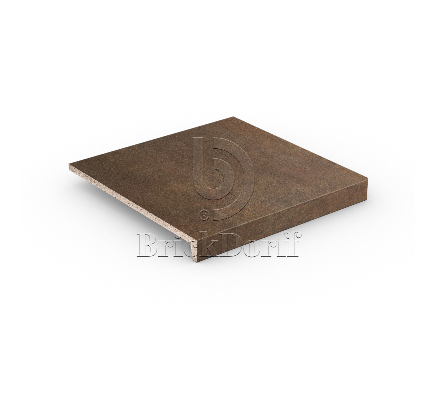 Клинкерная Ступень лофт противоскользящая плитка Stroeher KERAPLATTE ASAR 640 maro 294*340*35*11 мм