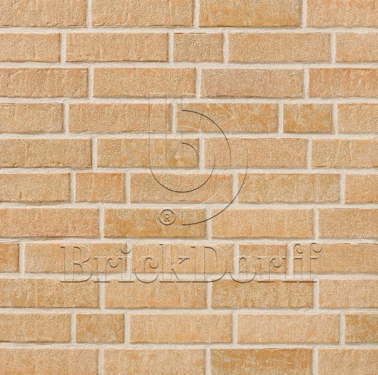 Клинкерная фасадная плитка облицовочная под кирпич Stroeher (Штроер) Zeitlos 355 sandschmelz рельефная, 400*71*14 мм