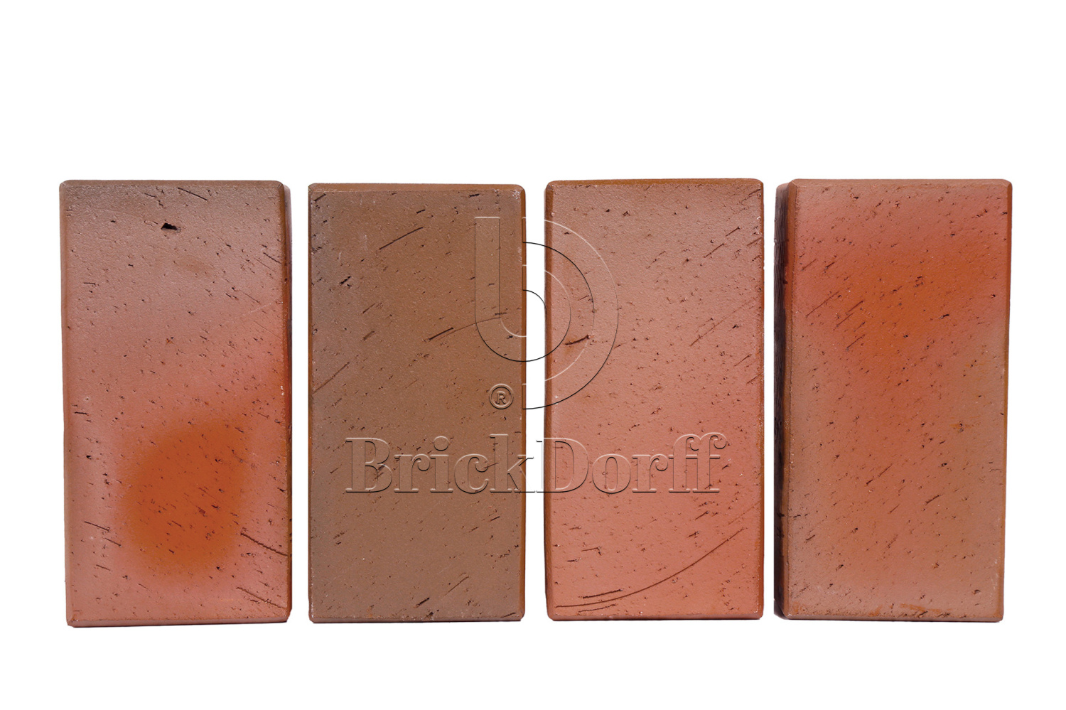 Клинкерная тротуарная плитка - брусчатка Lode RUTA терракотовый пестрый 200х100х52 мм