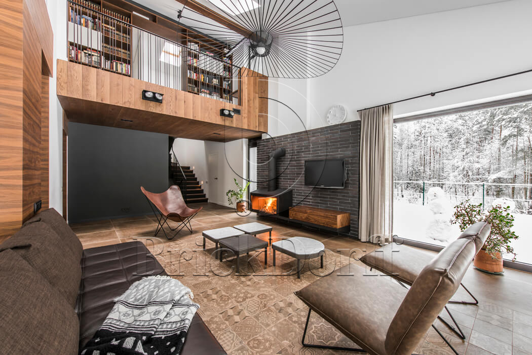 Клинкерная фасадная плитка облицовочная под кирпич Stroeher (Штроер) Glanzstueck Glanzstueck № 6 рельефная, 440*52*14 мм