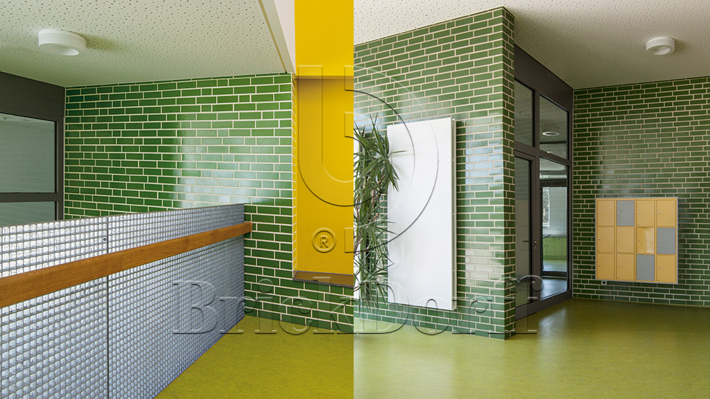 Глазурованная клинкерная фасадная плитка облицовочная под кирпич ABC Gruen 360 зеленая, 240*52*10 мм