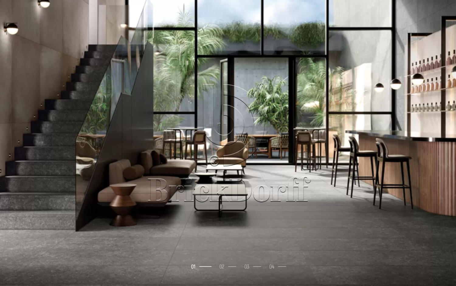 Ardenas ANTRACITA Exagres 330*330*12 мм, клинкерная ступень флорентинер- с капиносом, противоскользящая