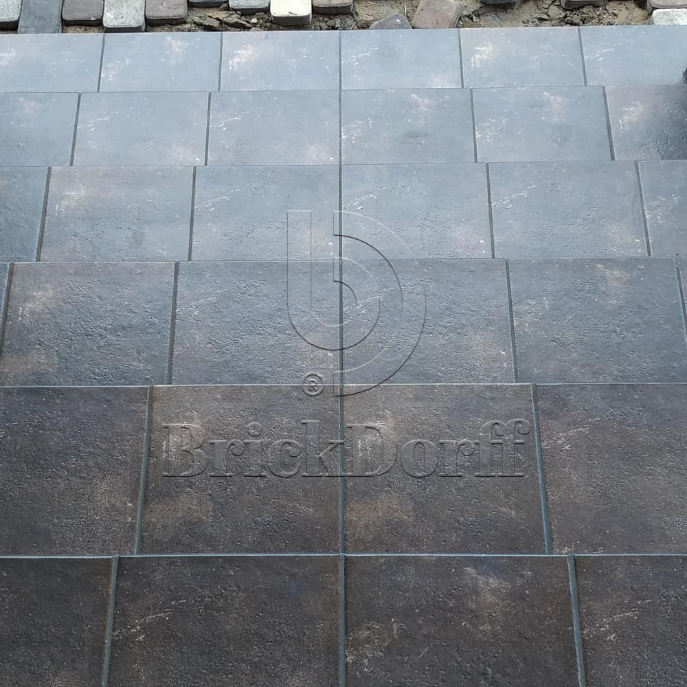 Scandiano Brown клинкерная ступень с насечками противоскользящая 300x300x11 мм